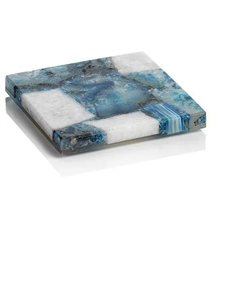 Crete Agate Coaster Blue/White Individual
