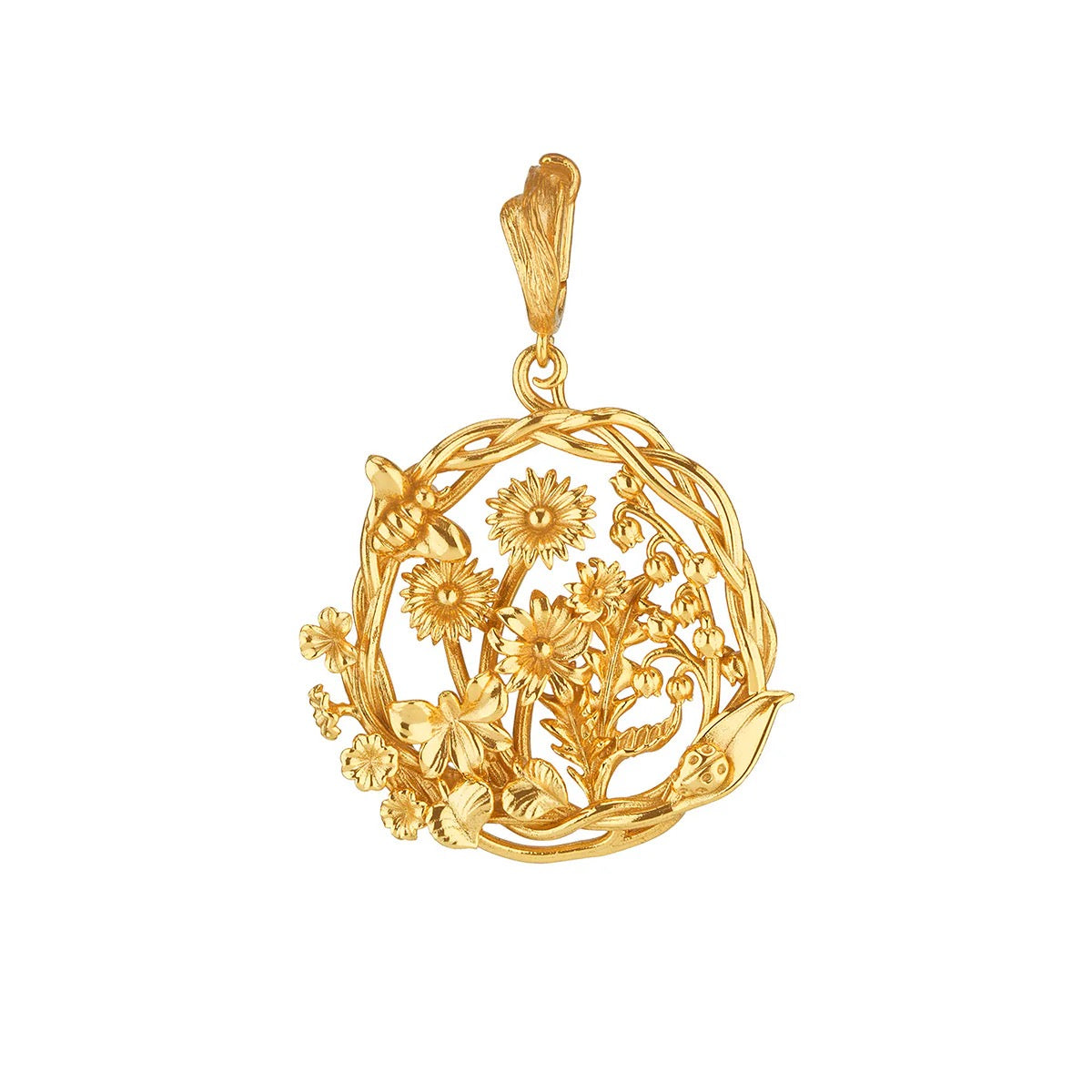Capucine De Wulf Gold Meadow Wildflower Pendant