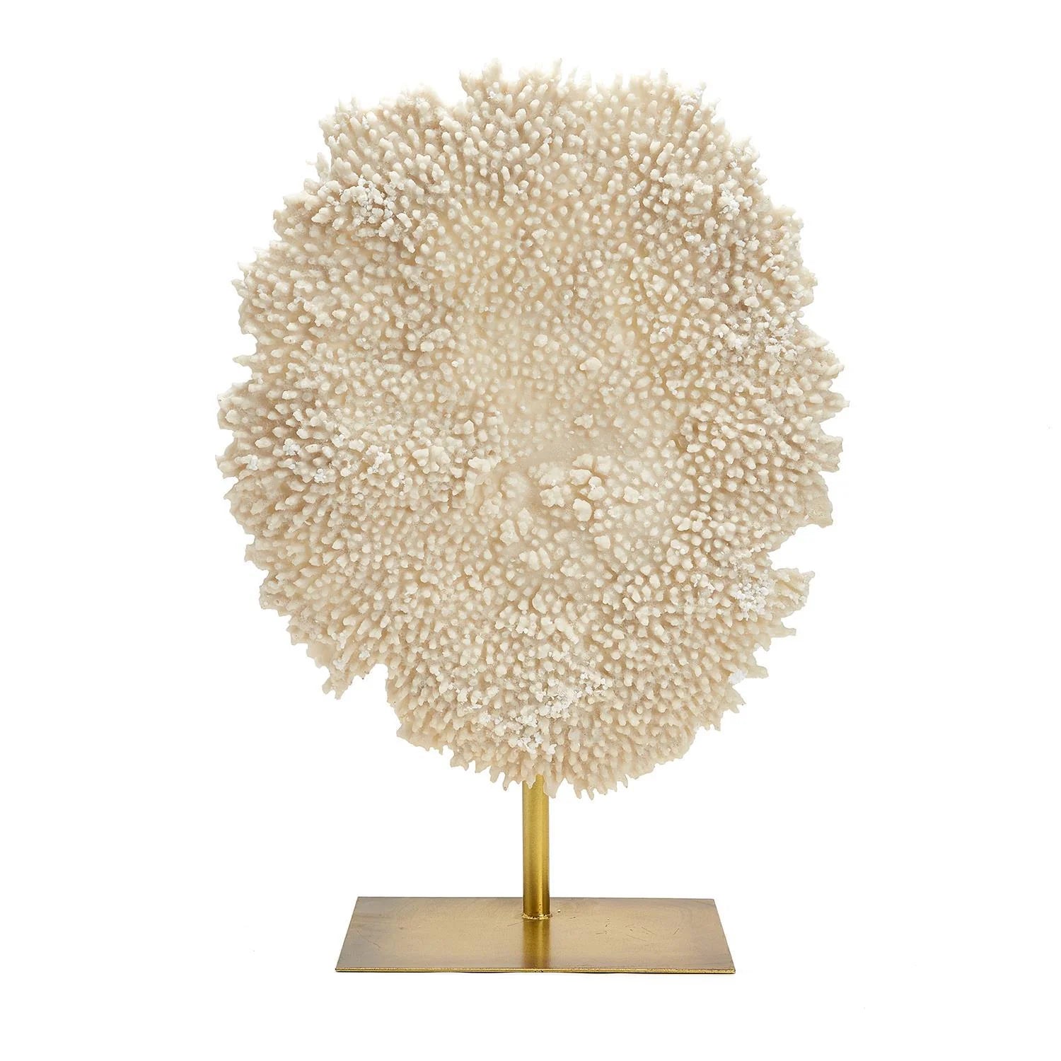 White Poly Coral Sculpture Resin/Iron 26 1/2"