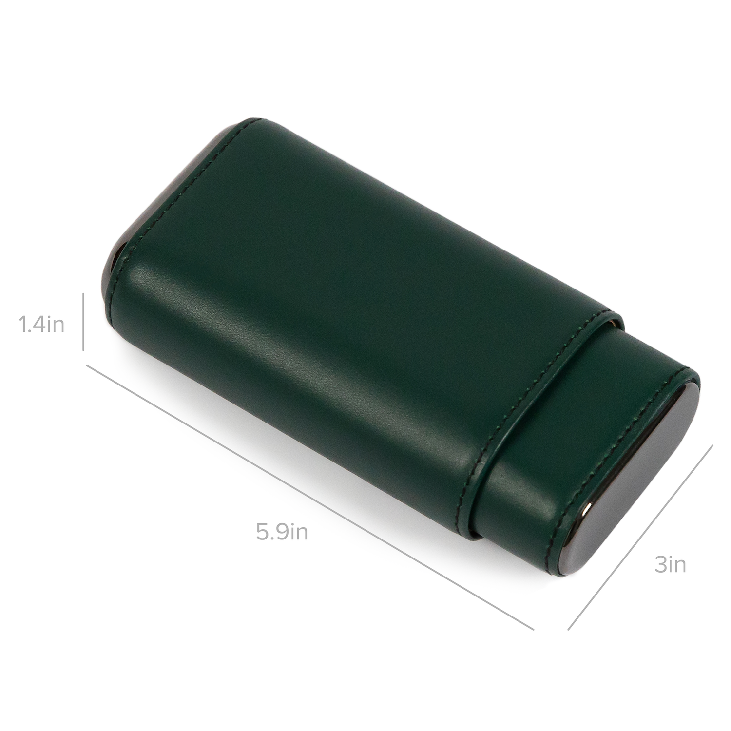 Case Elegance - Premium 3 Cigar Travel Case - Racing Green