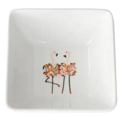 Kim Rody Flamingo 7" Square Bowl