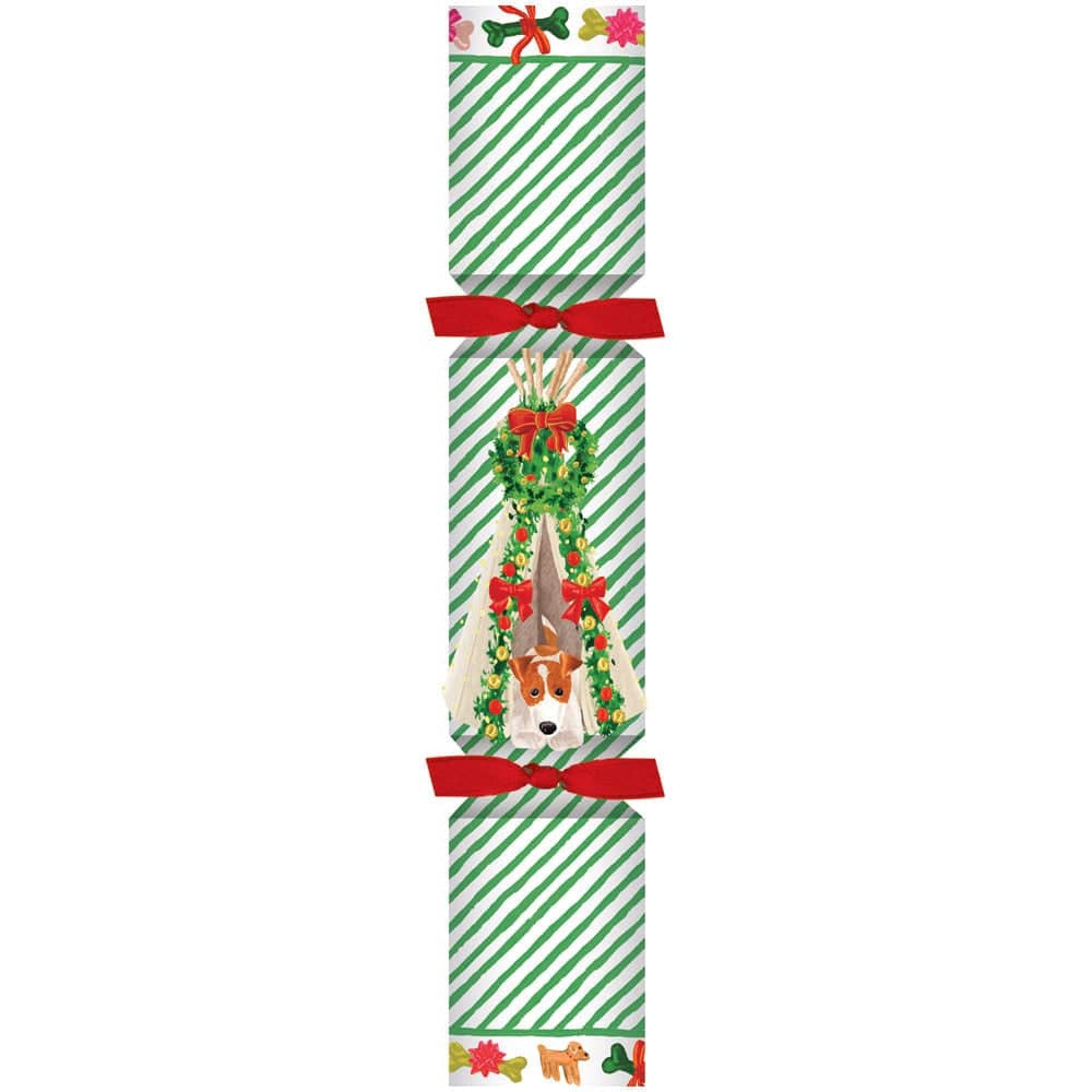 Caspari Dog Christmas Teepee Celebration Crackers - 1 Each