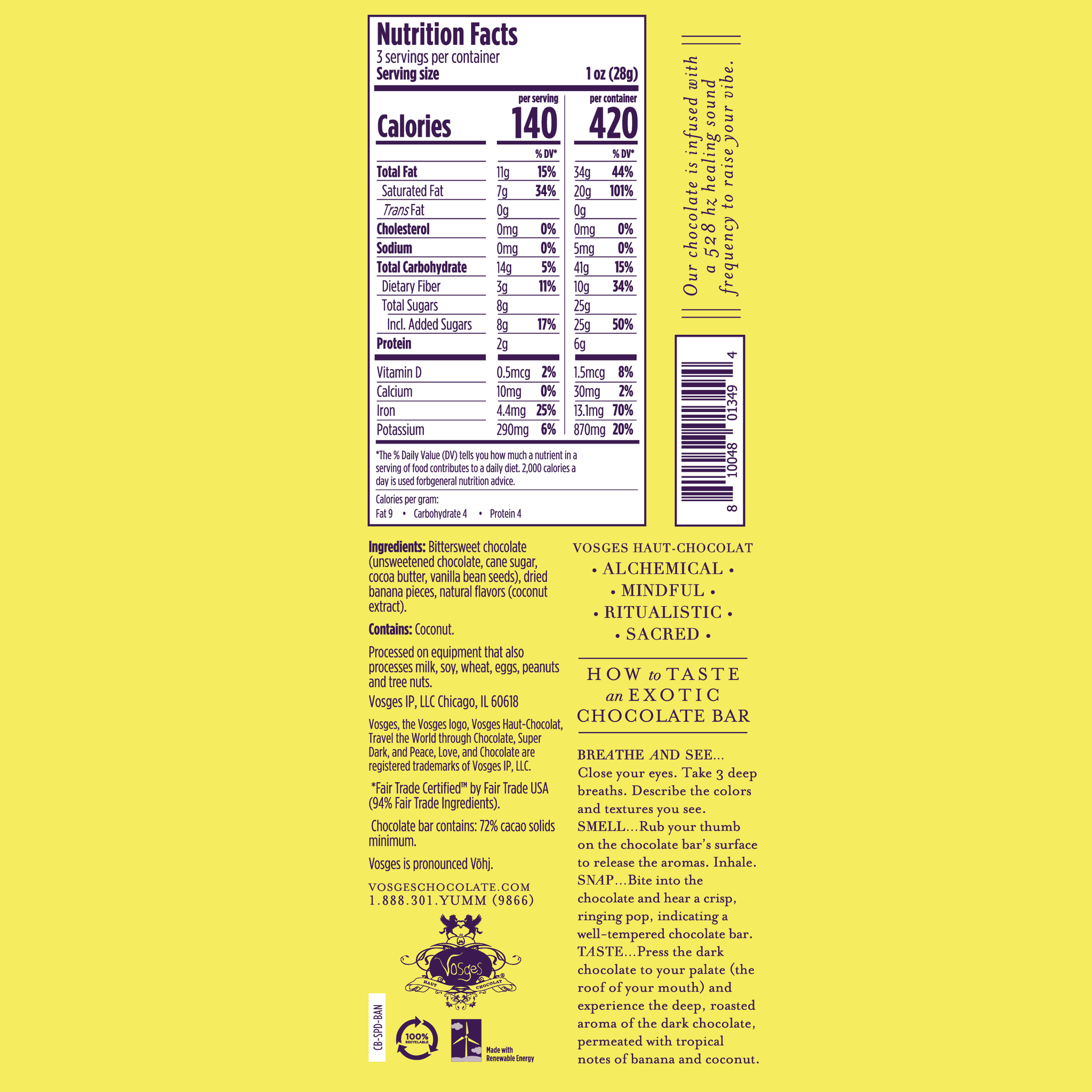 Vosges Haut-dark Chocolat banana coconut- Gourmet