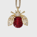 Joanna Buchanan - Sparkle bee hanging ornament, ruby