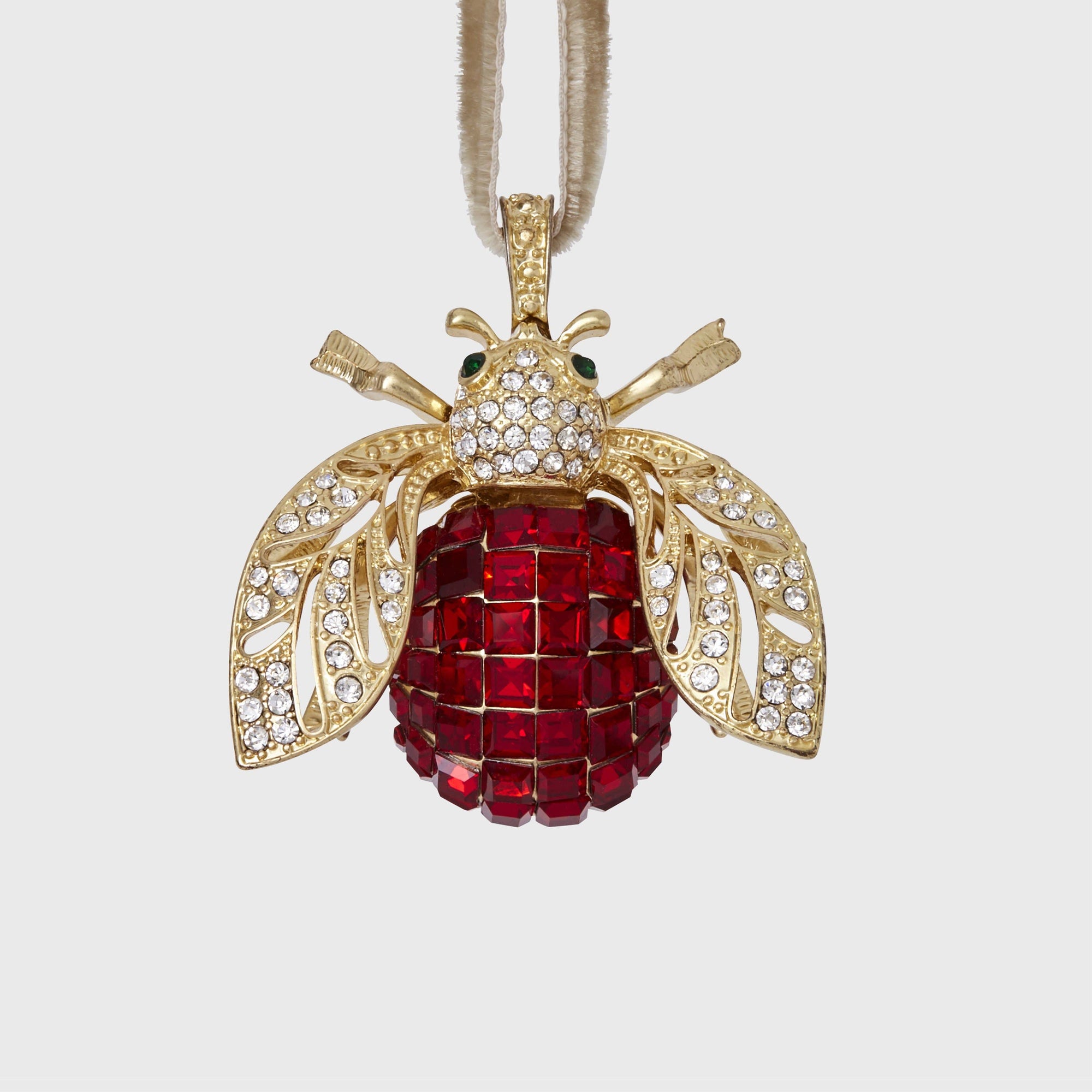Joanna Buchanan - Sparkle bee hanging ornament, ruby