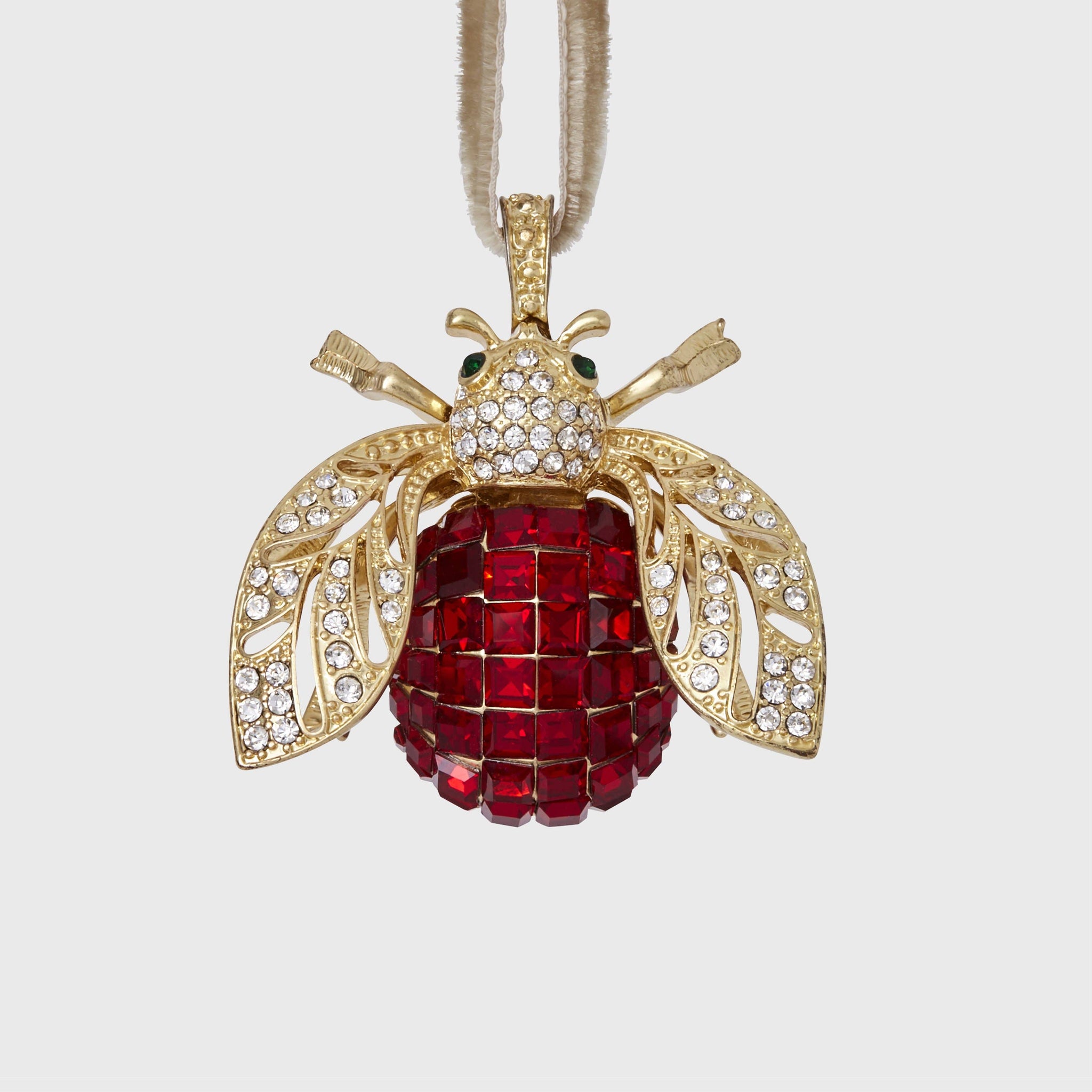 Joanna Buchanan - Sparkle bee hanging ornament, ruby