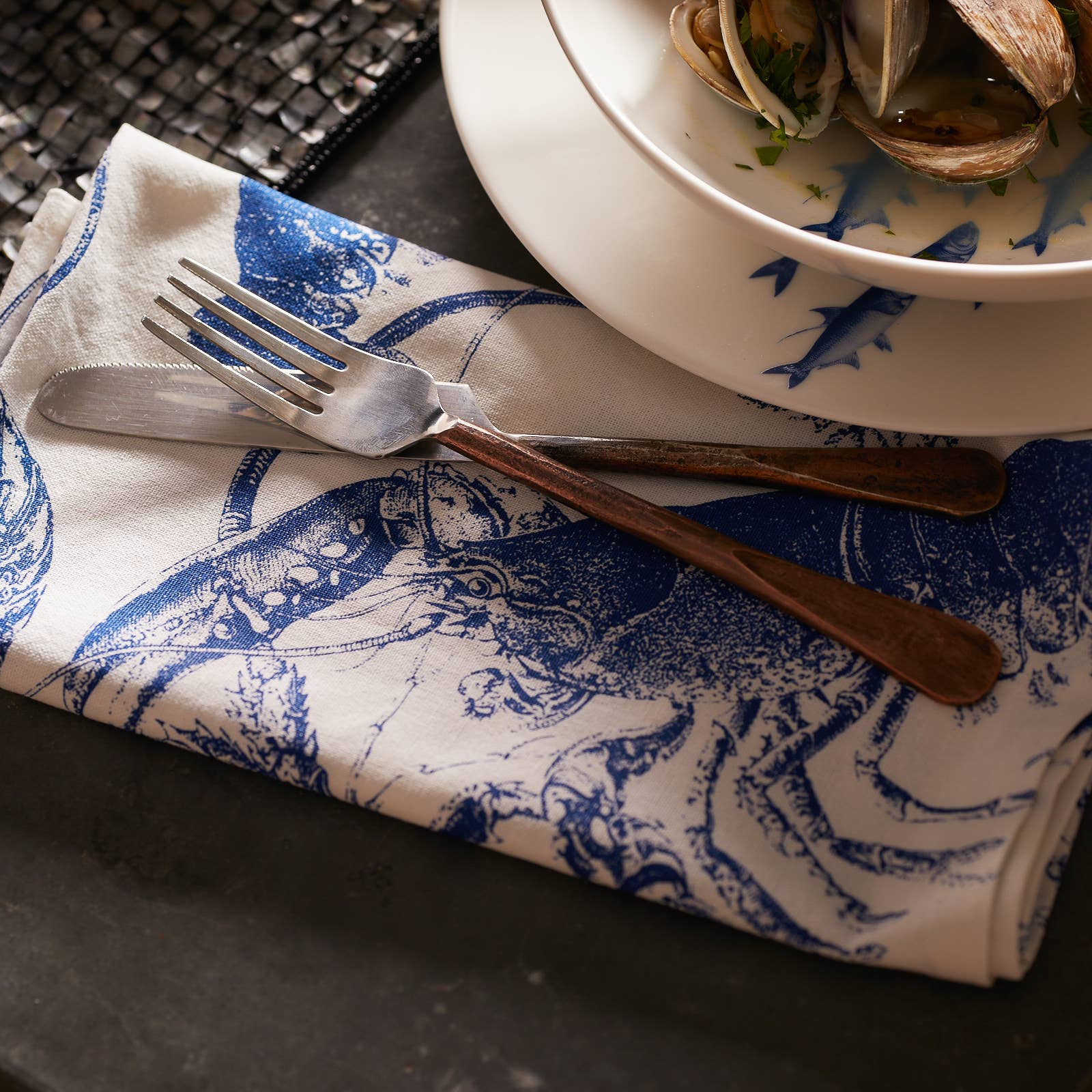 Caskata - Blue Lobster Dinner Napkins, Set of 4