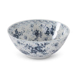 White & Blue Floral Ceramic Bowl 13.75"