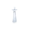 Tall Ribbed Glass Taper Holder - Clear