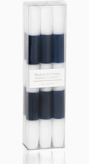 Modern and Festive Formal Candles Dark Blue - Set of 6