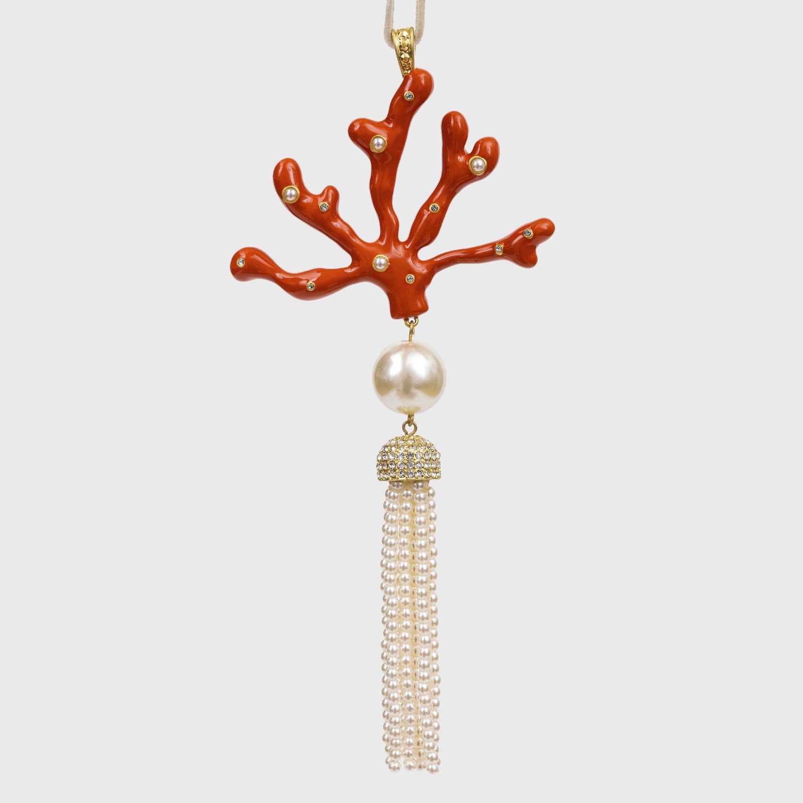 Joanna Buchanan - Coral tassel hanging ornament, coral