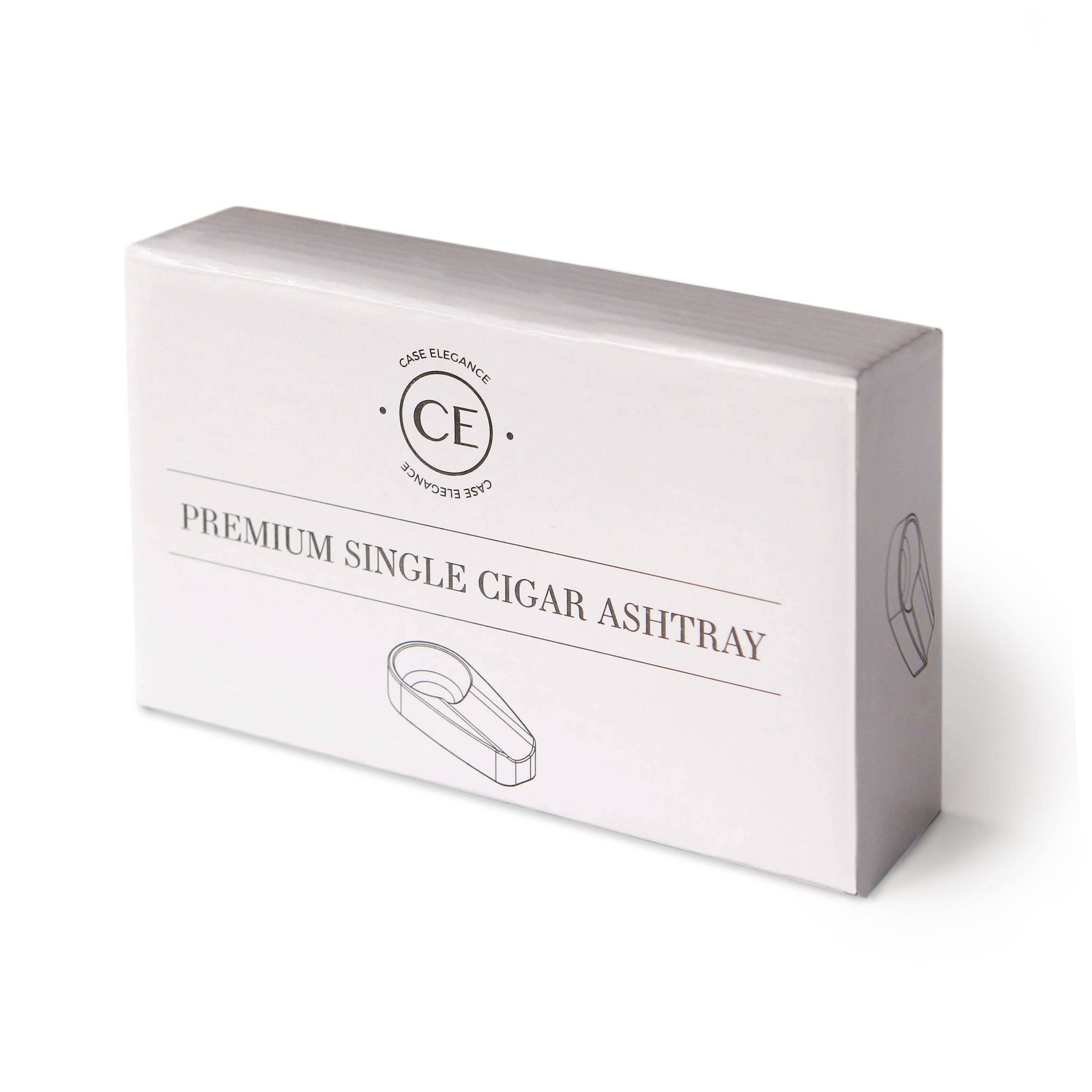 Case Elegance - Single Black and Gold Inlay Ceramic Ashtray