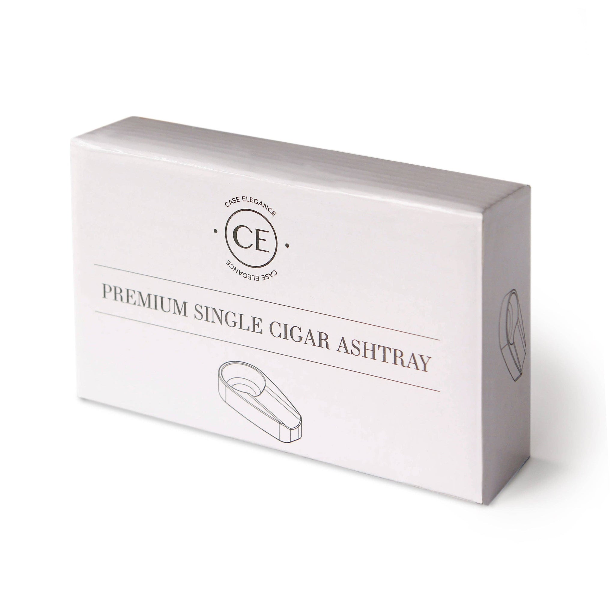 Case Elegance - Single Black and Gold Inlay Ceramic Ashtray