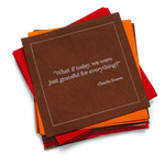 Five Star Napkins Inc. - Thanksgiving Quotes- Tri Color Cotton Cocktail Napkins x 50