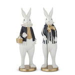 Black & Gold Resin Easter Bunnies. 20.5 Inch (Two Styles to Choose From)