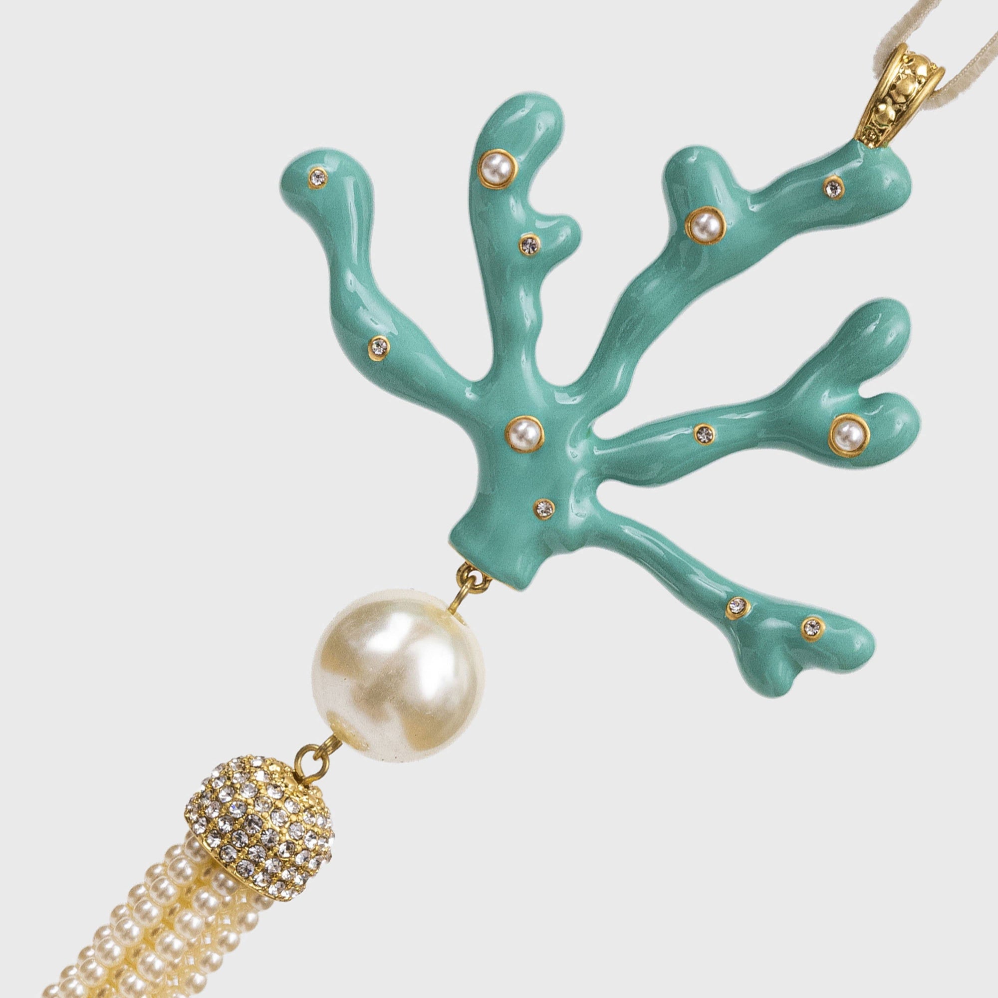 Joanna Buchanan - Coral tassel hanging ornament, turquoise