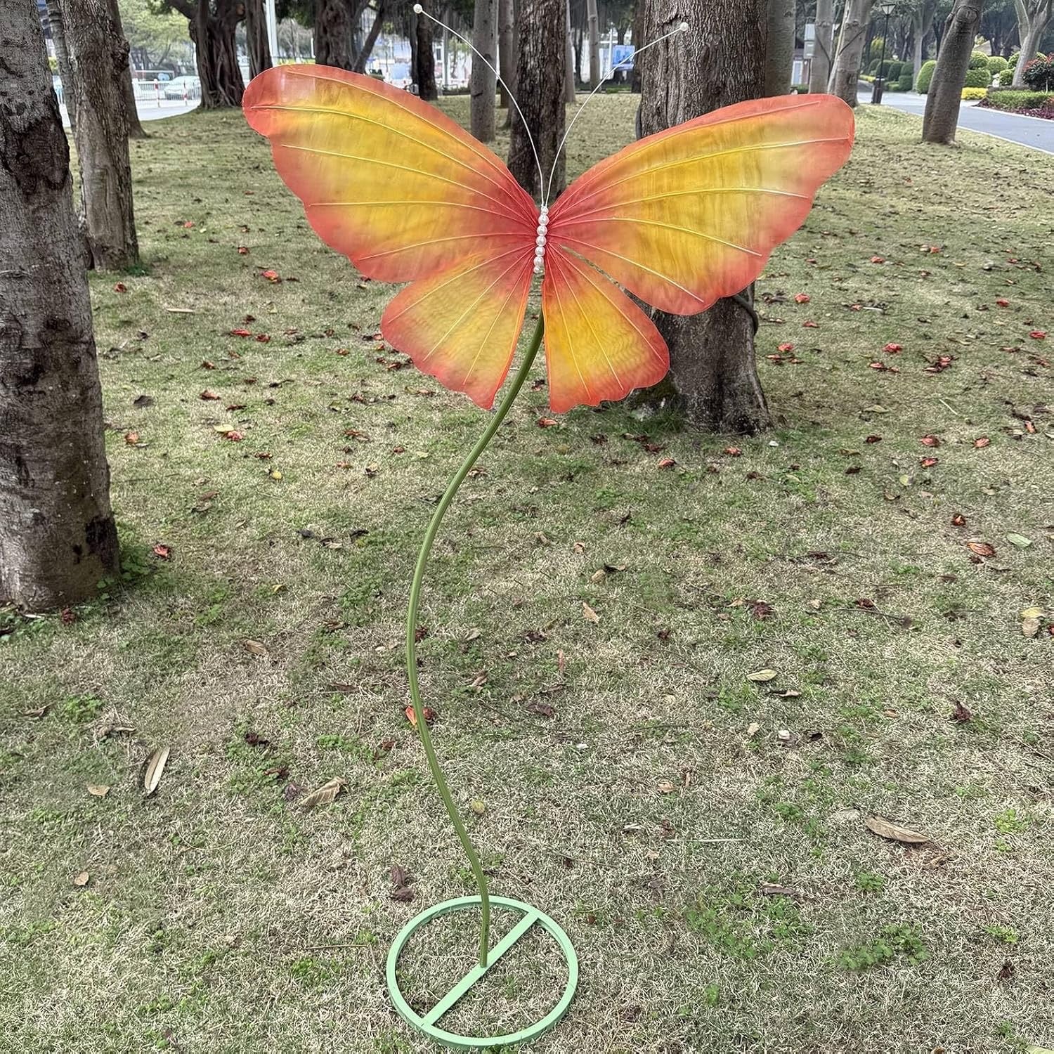 Silk Butterfly Decoration - Set of 3 with Stand