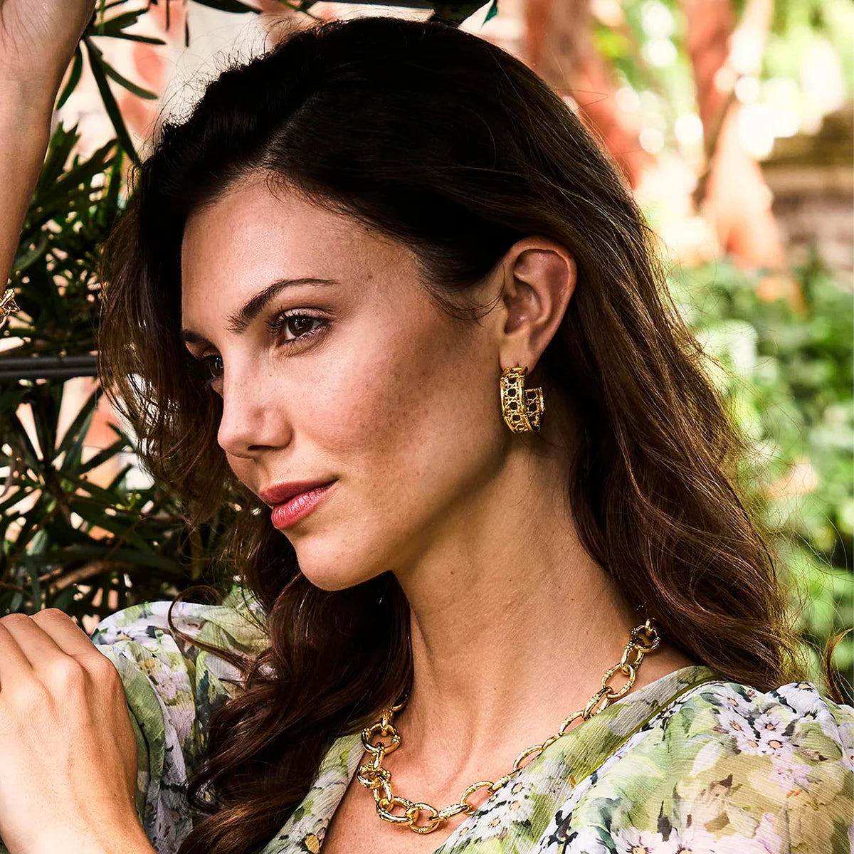 Capucine De Wulf Veranda Caning Medium Hoop Earrings