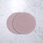 Vida Round Embroidered Dots 15.5" Round Placemat Set of 4 (Pink & Blue)