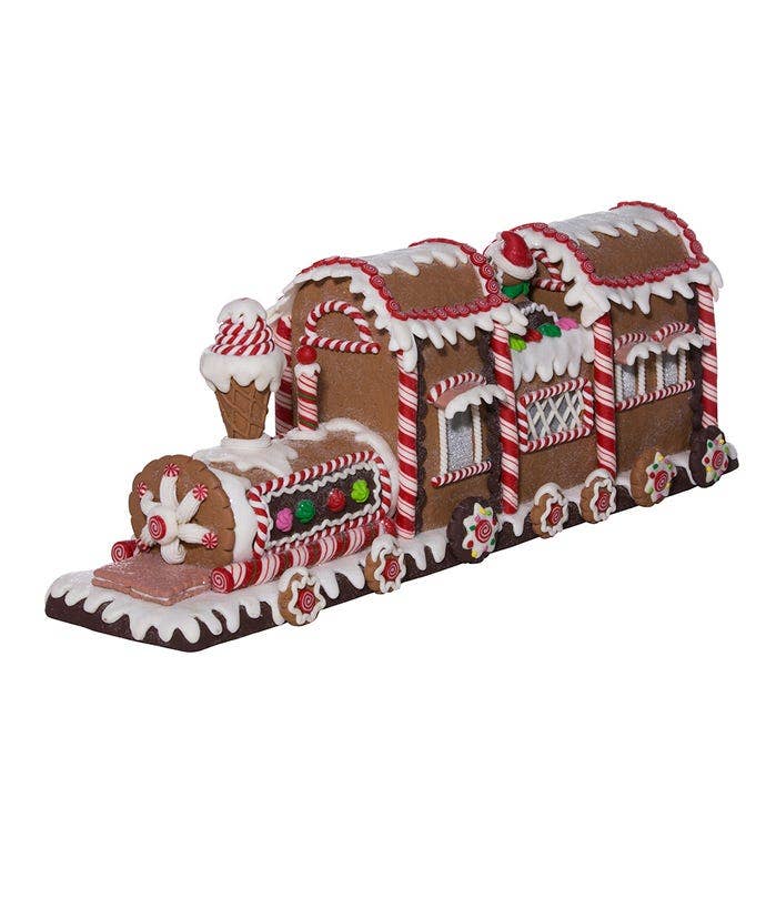 Kurt S. Adler, Inc. - 19.5"B/O GINGERBREAD LED TRAIN TABLETOP