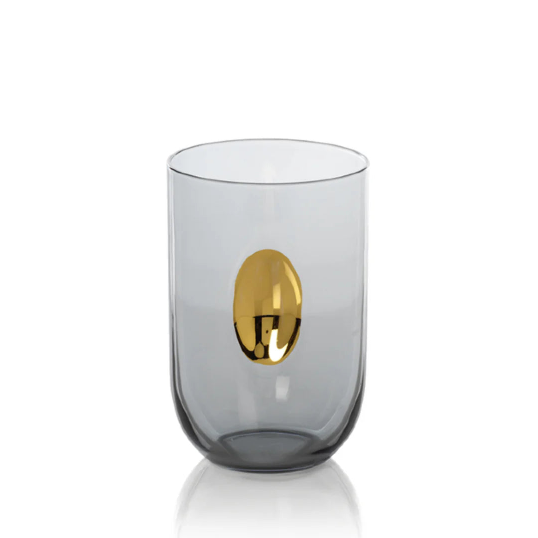 Aperitivo Tumbler with Gold Accent-Smoke