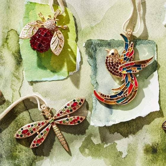 Joanna Buchanan - Sparkle bee hanging ornament, ruby