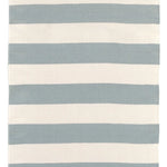 Catamaran Stripe Light Blue/Ivory Handwoven Indoor/Outdoor Rug