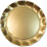 Satin Gold Wavy Paper Charger/8pk