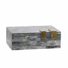 Bone 9" Rectangular Box Dark Gray/Gold