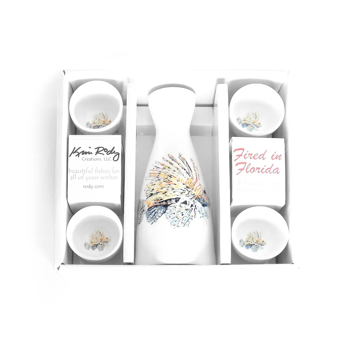 Kim Rody Lionfish Boxed Sake Set