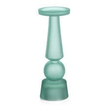Matt Frosted Glass Pillar Holder - Seaglass