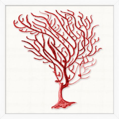 Red Coral Branch Art