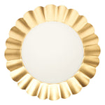 Gold & White Scalloped Dinner Plate