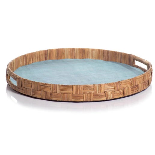 Agrari Abaca Silk Woven Cane Round Tray