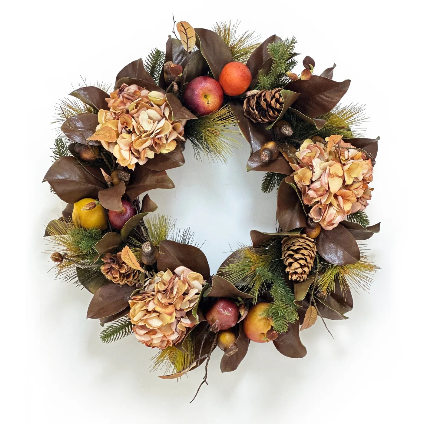 Winward Hydrangea/Magnolia Leaf Wreath 24"
