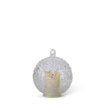 LED Texturedd Clear Glass Ornament with Timer