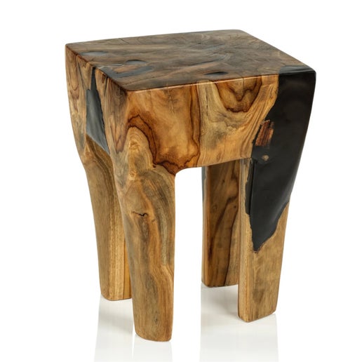 Balu Rucu Wood Square Stool