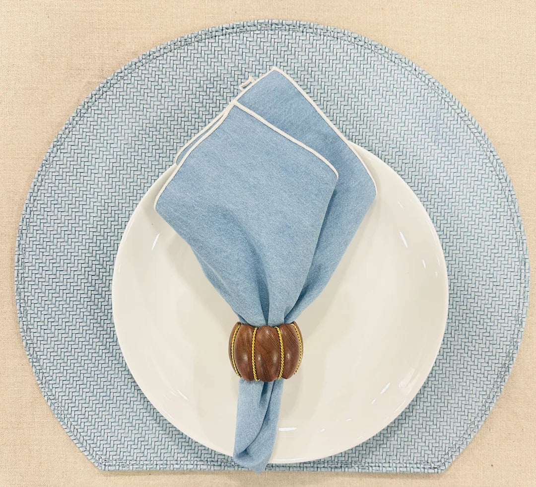 Tisch New York Indy Placemat, Basketweave, Light Blue