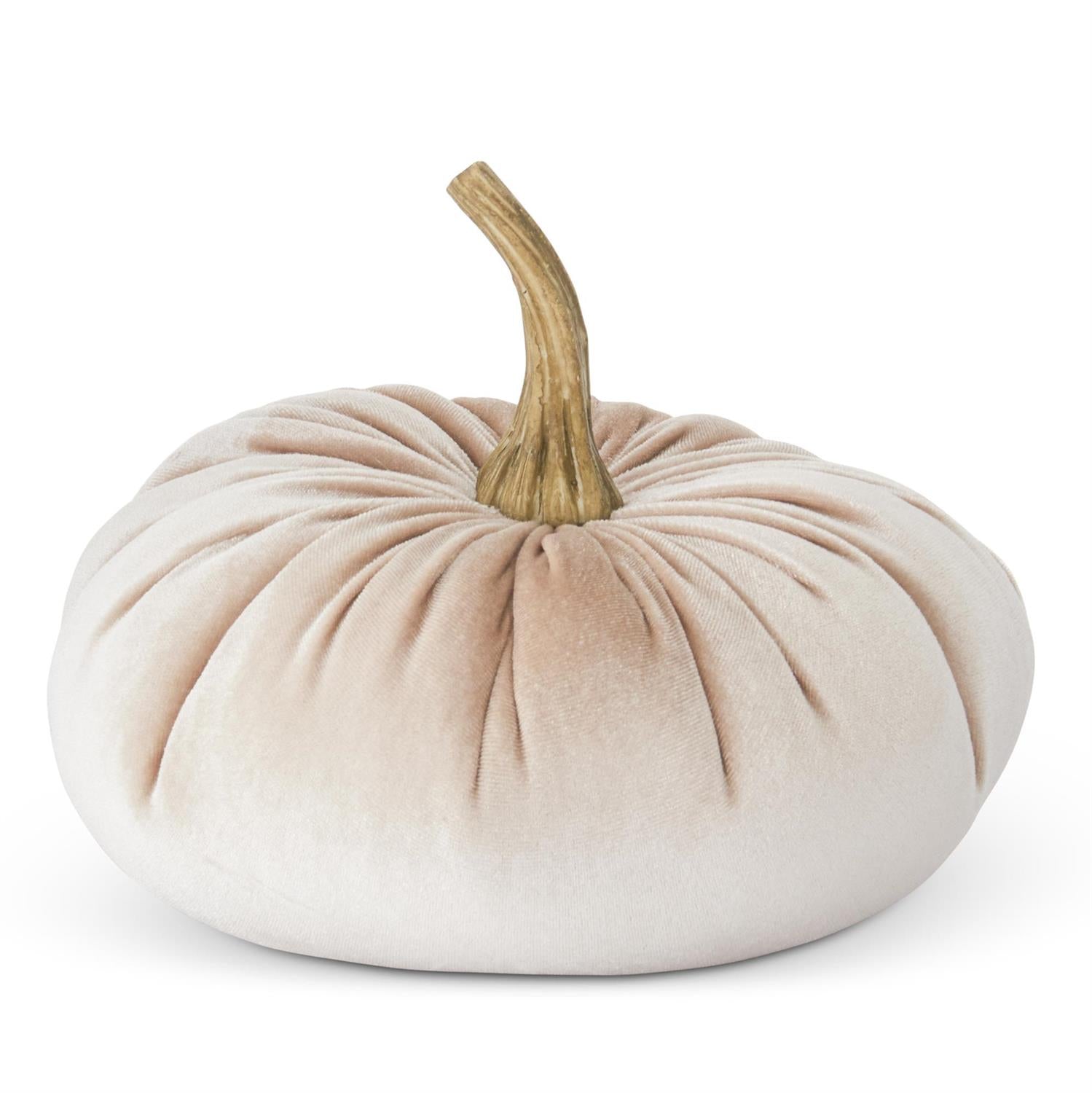 Cream Velvet Stuffed Pumpkin, 2 Sizes