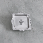 Silver Plated Baby Cross 4x4 Tray