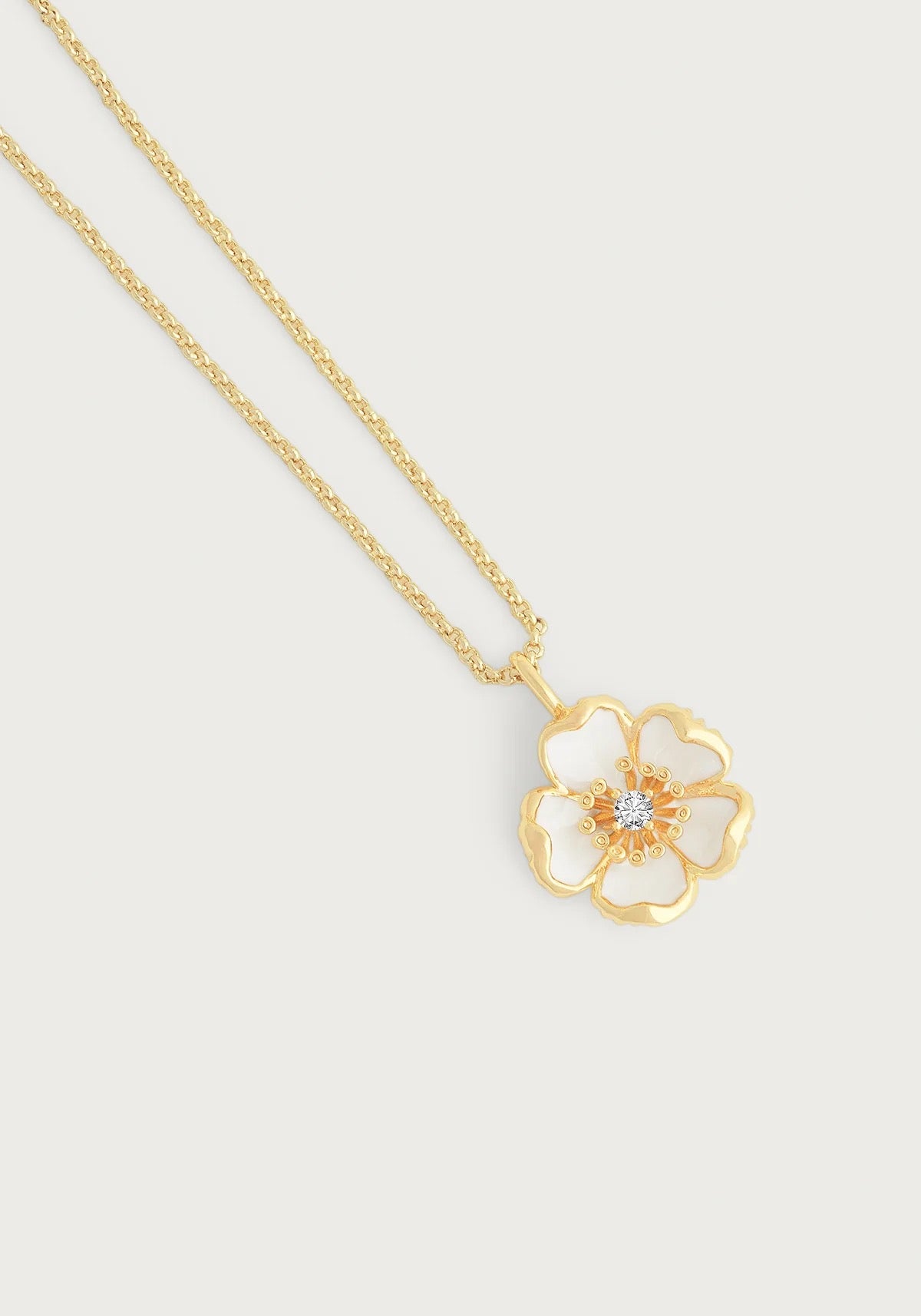 Anabel Aram Wildflowers Enameled Pendant Necklace