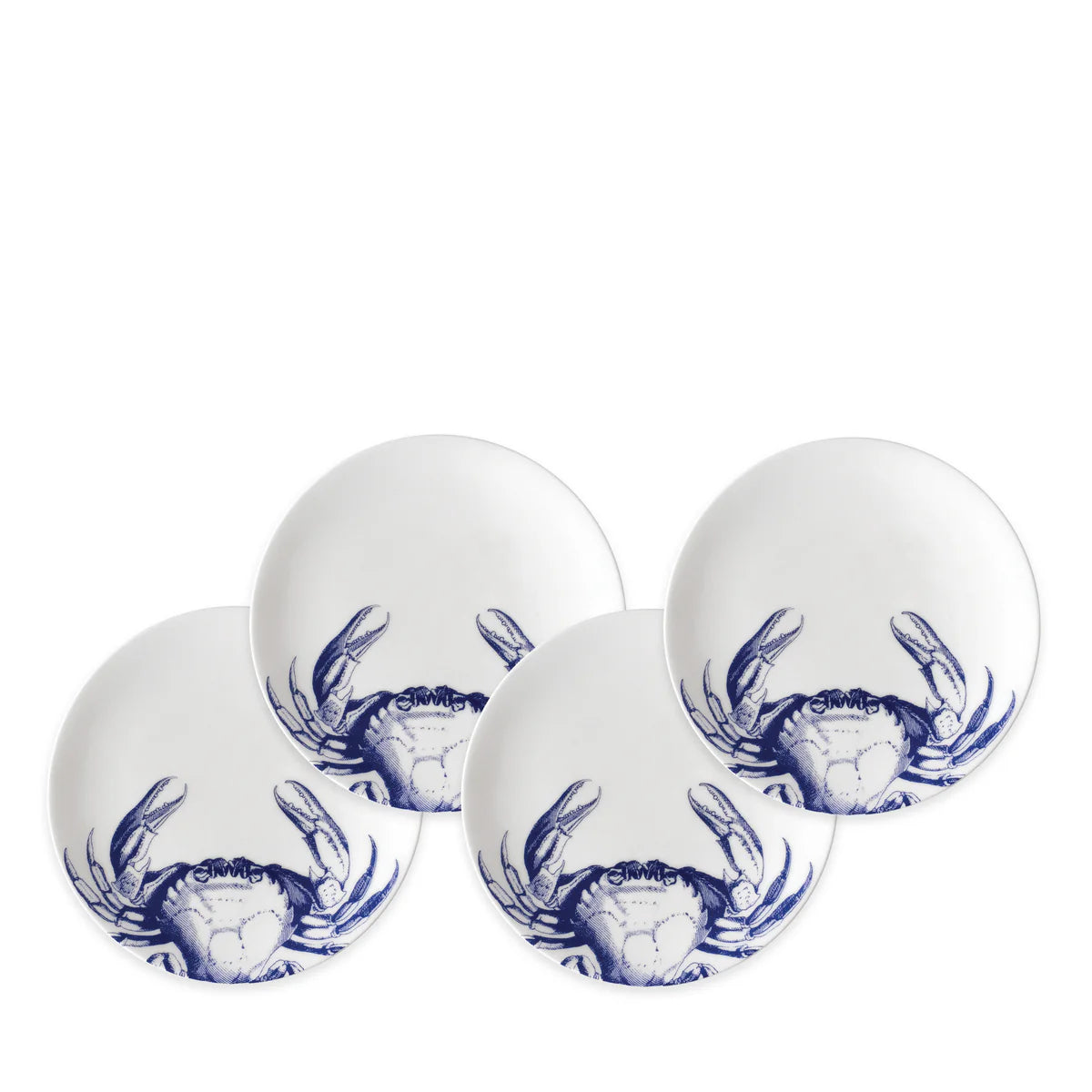 Caskata - Crabs Blue Canapé Plates Boxed Set/4