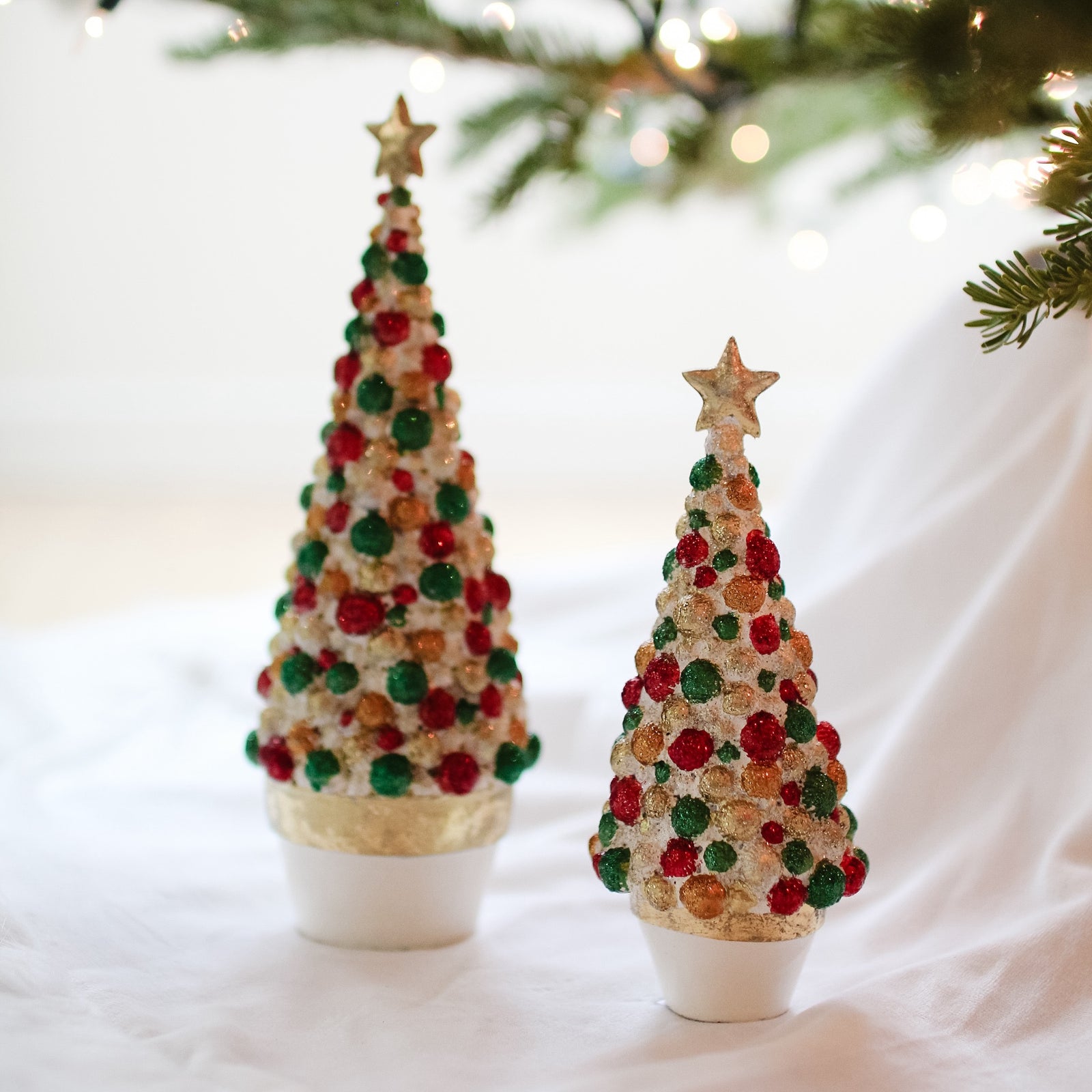 Bolsie Cone Tree (Ivory/Multi) 9"