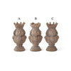 Gray Washed Brown Resin Nutcracker Tealight Candleholders