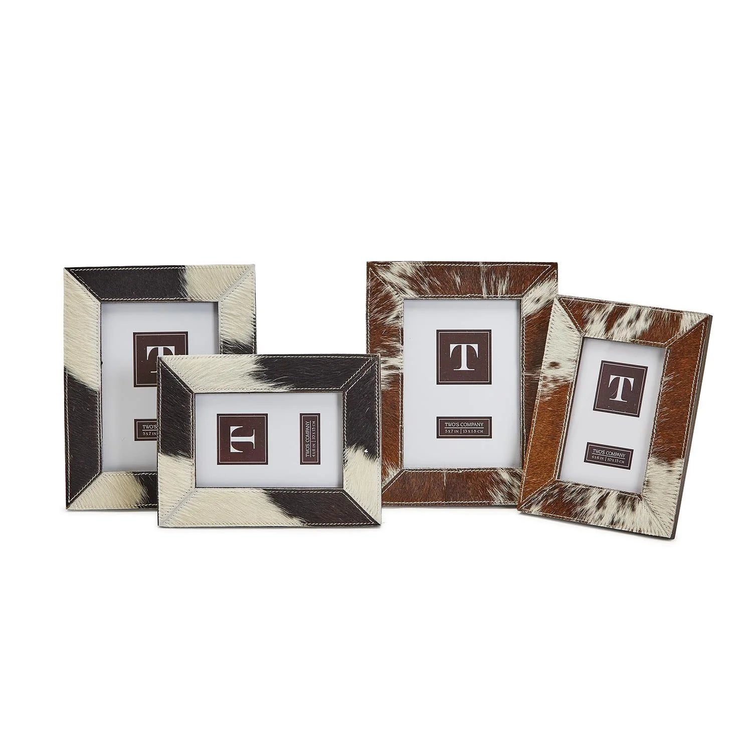 Born To Ride Set of 2 Cowhide Photo Frames 2 Colors