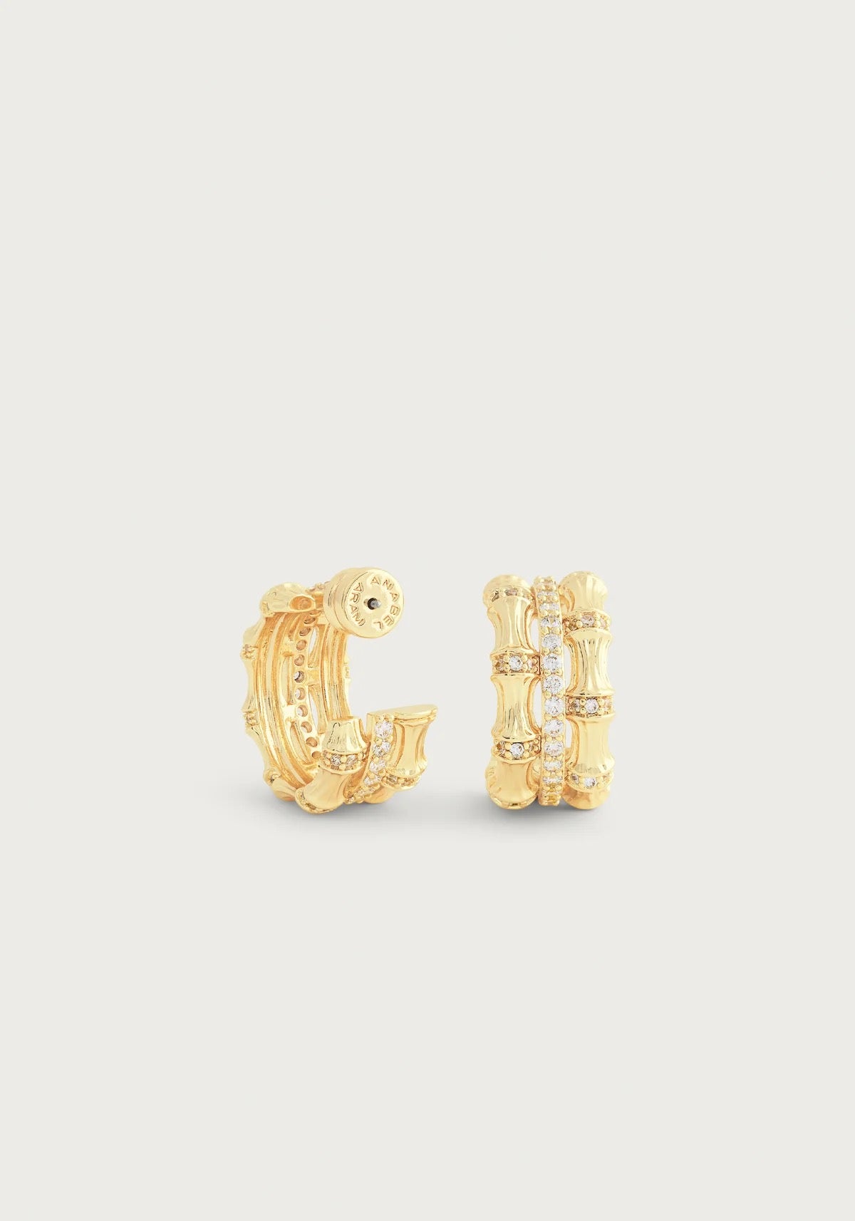 Anabel Aram Bamboo Stacked Hoop Earrings