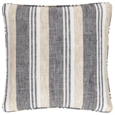 Annie Selke Chasm Stripe Black Indoor/Outdoor Pillow