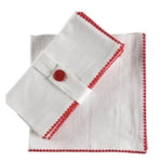 Red Embroidered Edge Napkin Set of 4