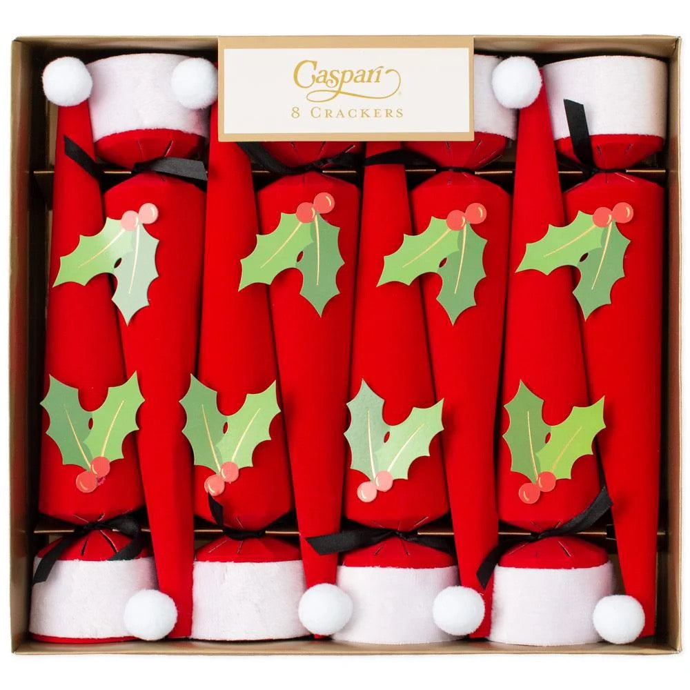 Caspari Santa Hat Cone-Shaped Celebration Christmas Crackers - 8 Per Box