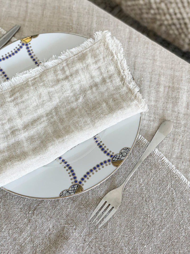 Crinkled Doubleweave Linen Napkins - Set of 4